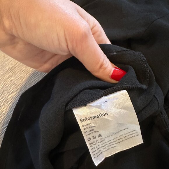 Reformation Delevan Black Short Sleeve Puff Sleeve Sweetheart Neck Top 4 - Picture 5 of 6